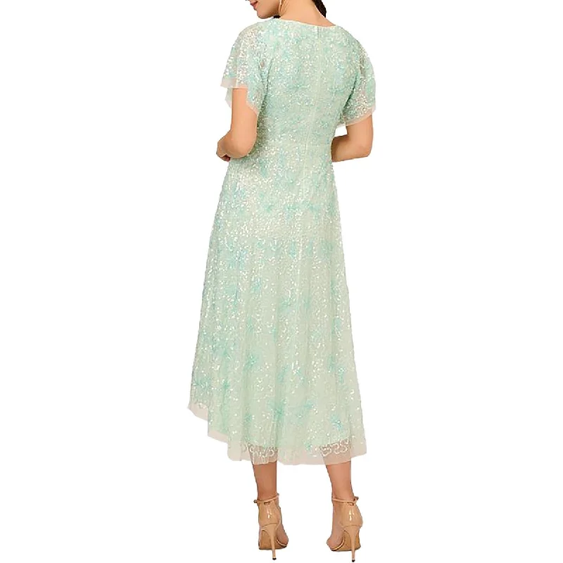 Womens Hi-Low Embellished Cocktail And Party Dress Tunics Sophisticated sleek