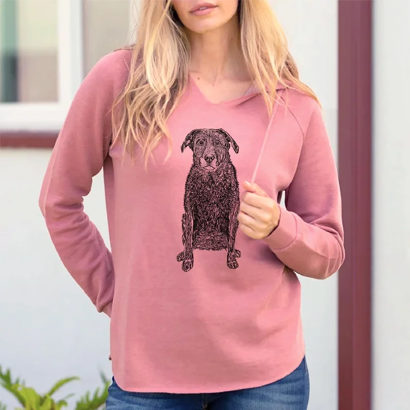 Doodled Millie the Black Lab - Cali Wave Hooded Sweatshirt Hoodie with Magnetic Closure Innovative Modern Doodled Millie the Black Lab - Cali Wave Hooded Sweatshirt Hoodie with Magnetic Closure Innovative Modern