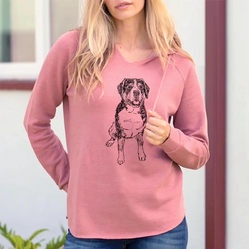 Doodled Harvey the Greater Swiss Mountain Dog - Cali Wave Hooded Sweatshirt Hoodie with Crew Neck Simple Timeless Doodled Harvey the Greater Swiss Mountain Dog - Cali Wave Hooded Sweatshirt Hoodie with Crew Neck Simple Timeless