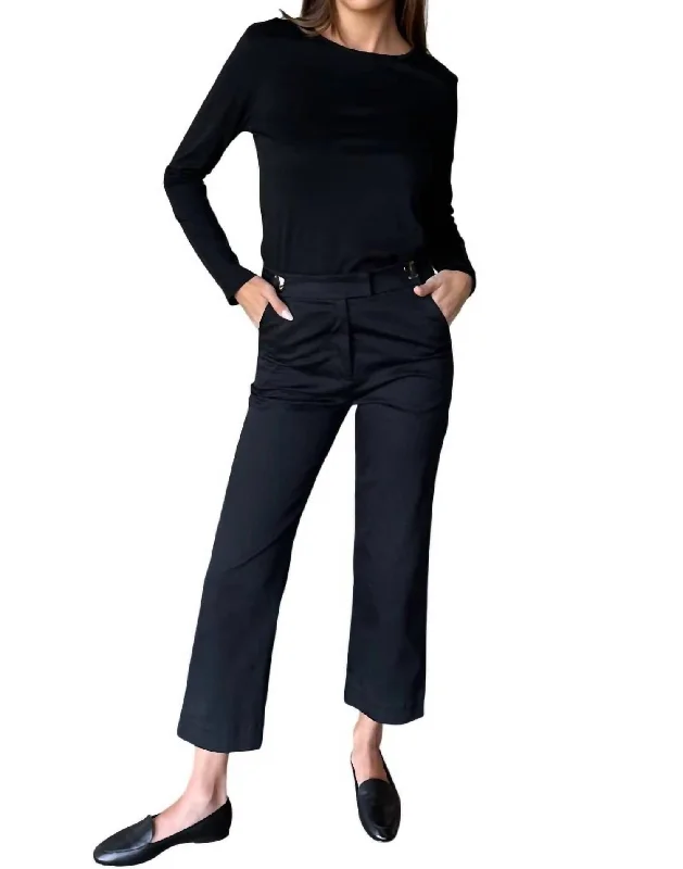 Essential Little Pant In Black Twill Casual Lounge Pants