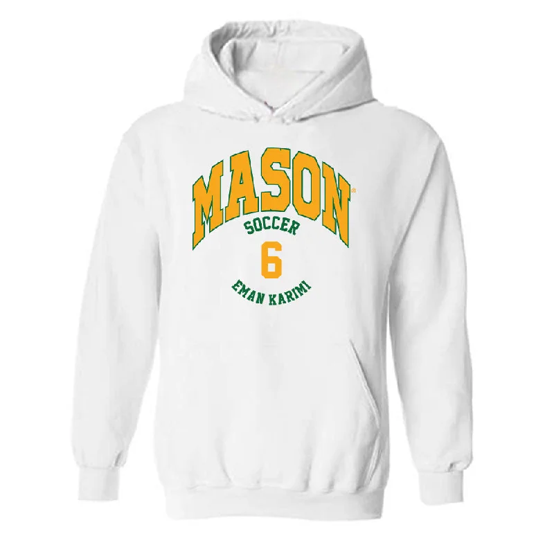 GMU - NCAA Women's Soccer : Eman Karimi - Classic Fashion Shersey Hooded Sweatshirt Hoodie with Half-Zip Sporty Casual