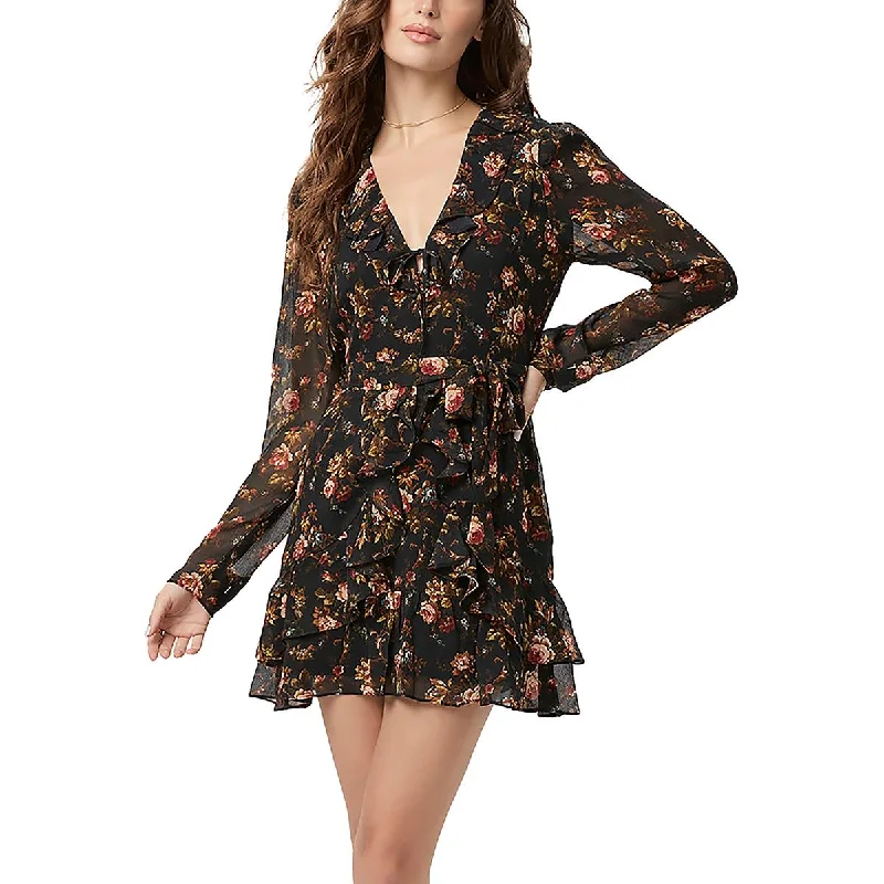 Womens Silk Floral Cocktail And Party Dress Tunics Polka dots
