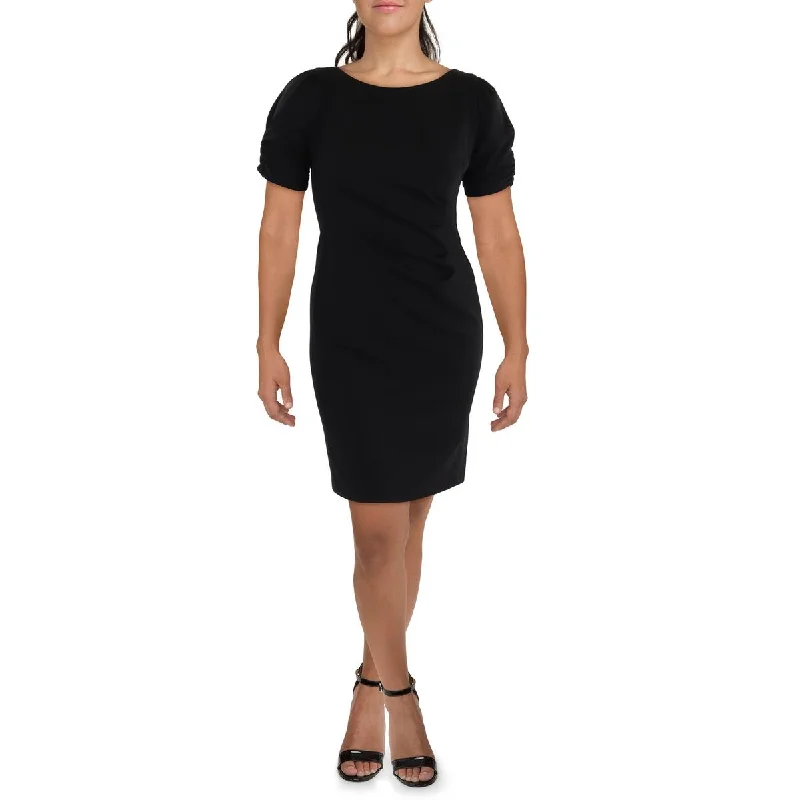 Womens Crepe Shirred Sleeve Cocktail And Party Dress Tunics Running lightweight