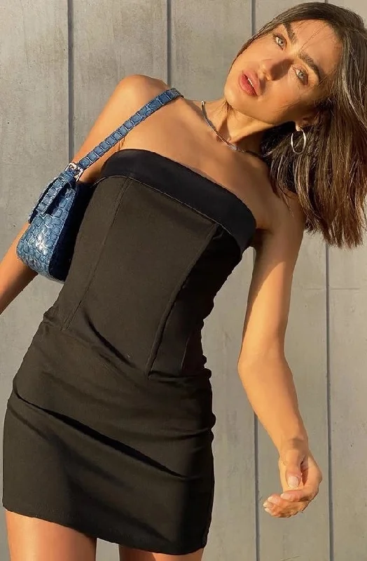 Chloe Corset Dress (Black) Tunics Designer luxury