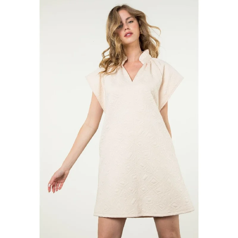 Joslyn Short Sleeve Textured THML Dress Tunics Fall fleece