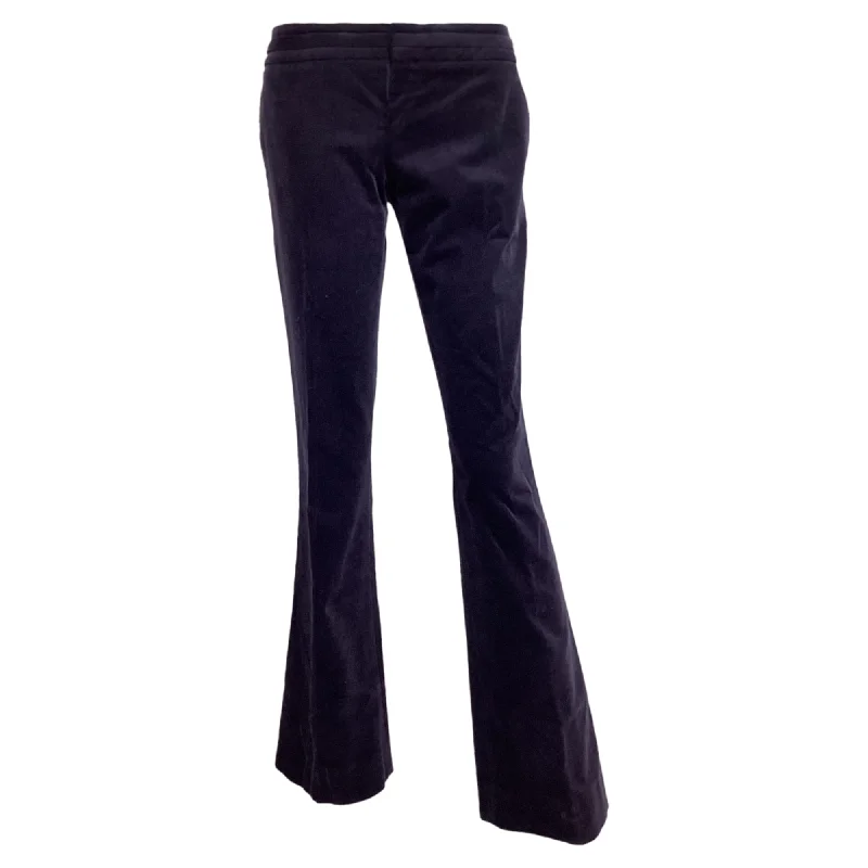 Gucci Buckle Detail Bell Pants in Violet Corduroy Warm Wool Trousers
