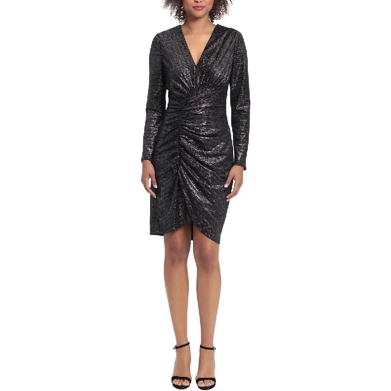 Womens Velvet Metallic Cocktail And Party Dress empire Waist empire