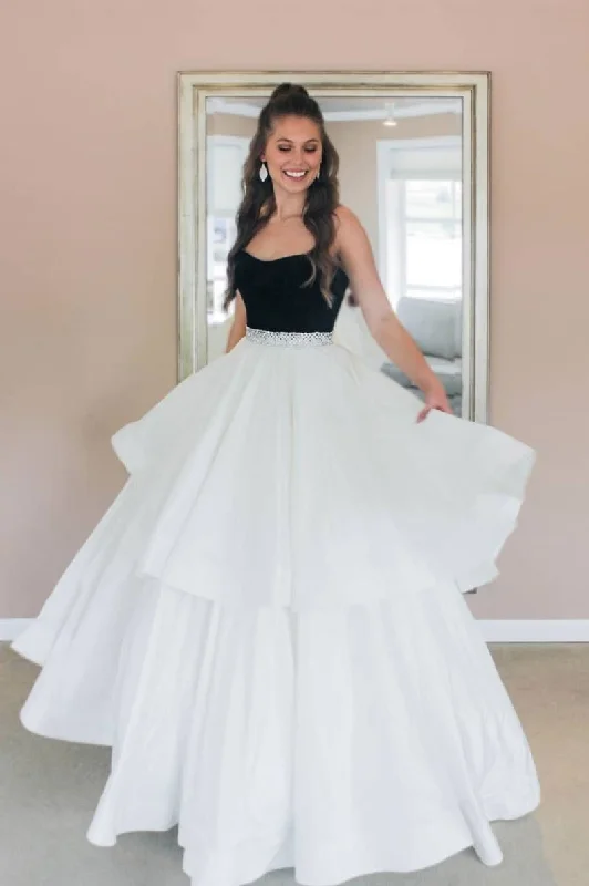 Elegant Long Prom Dresses,Black and White Party Dress for Weddings Tunics Trendy modern Elegant Long Prom Dresses,Black and White Party Dress for Weddings Tunics Trendy modern