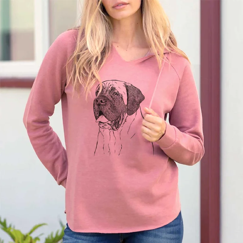 Sterling the English Mastiff - Cali Wave Hooded Sweatshirt Hoodie with Side Slits Relaxed Casual