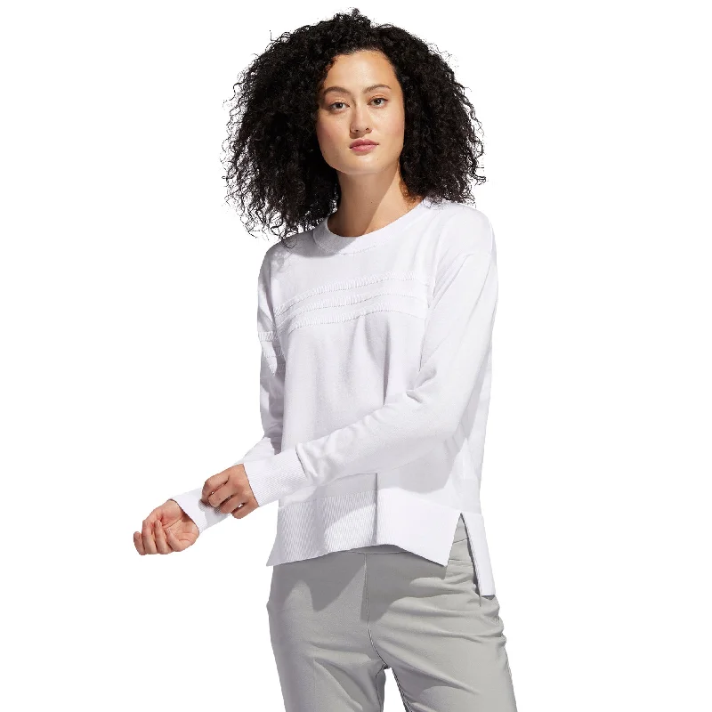 Adidas 3-Stripes Womens Golf Sweater Cashmere Blend Cotton Blend Poly Blend