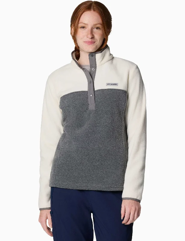 Benton Springs Half Snap Pullover - City Grey Heather/Chalk Besom Neck Pullover