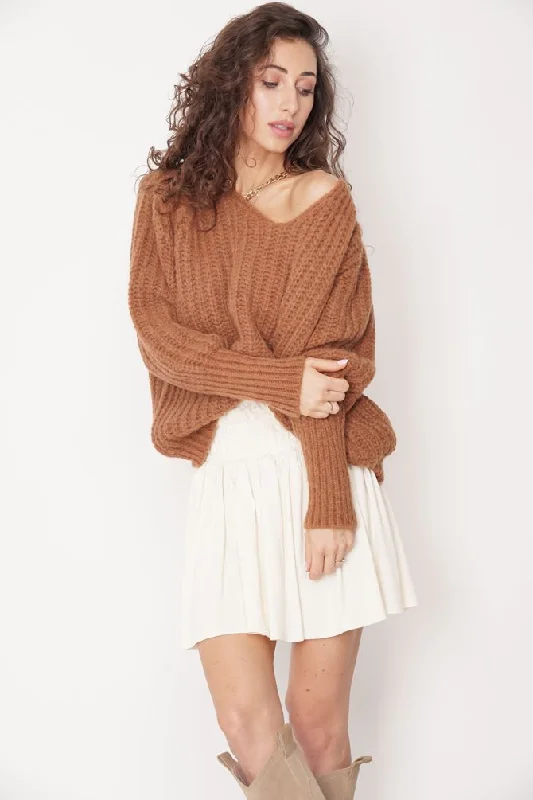 Nusa Alpaca Sweater Camel Stretchy Elastic Breathable
