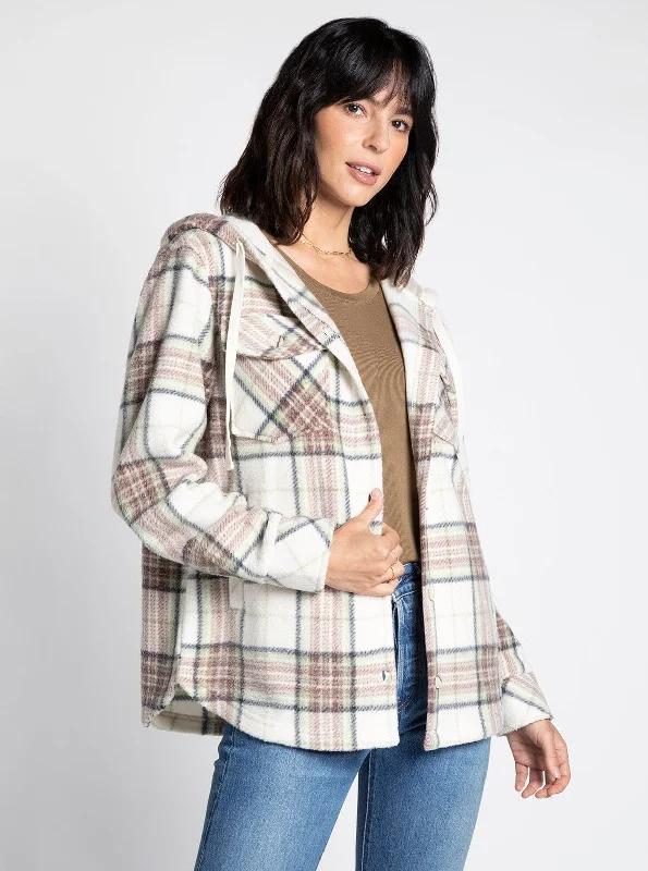 Almira Jacket [Navy/Mauve/Green Plaid-J1648] Denim Jacket Leather Jacket Suede Jacket