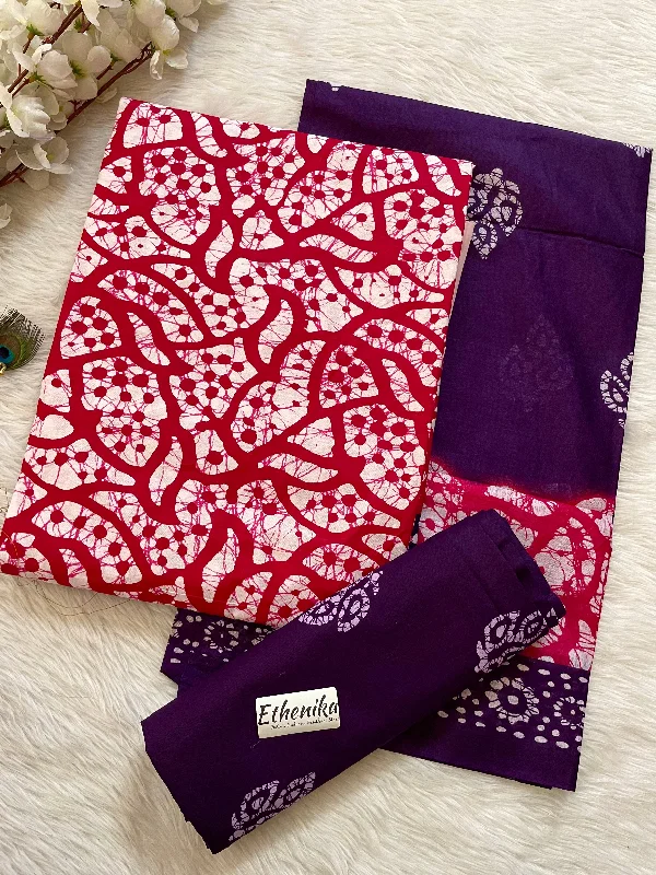 Cotton Hand Blocked Wax Batik Dress Material