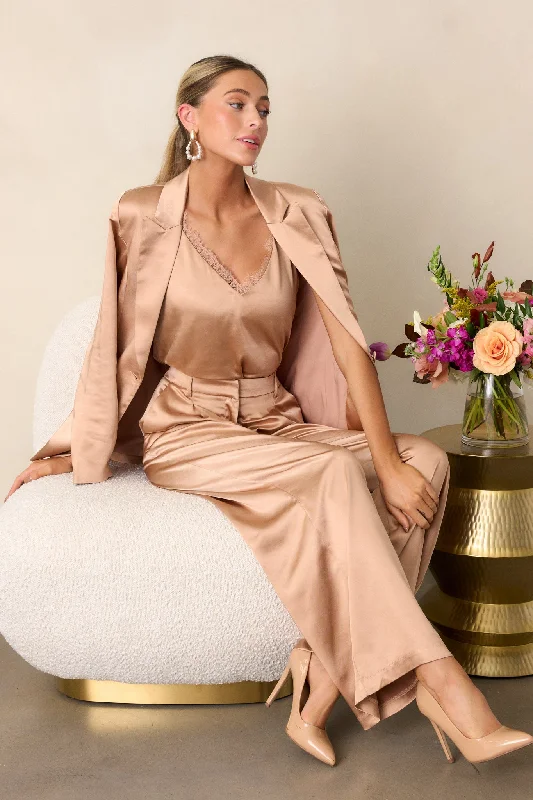 Changed My Mind Light Copper Satin Trousers Trousers Polka Dot Cute