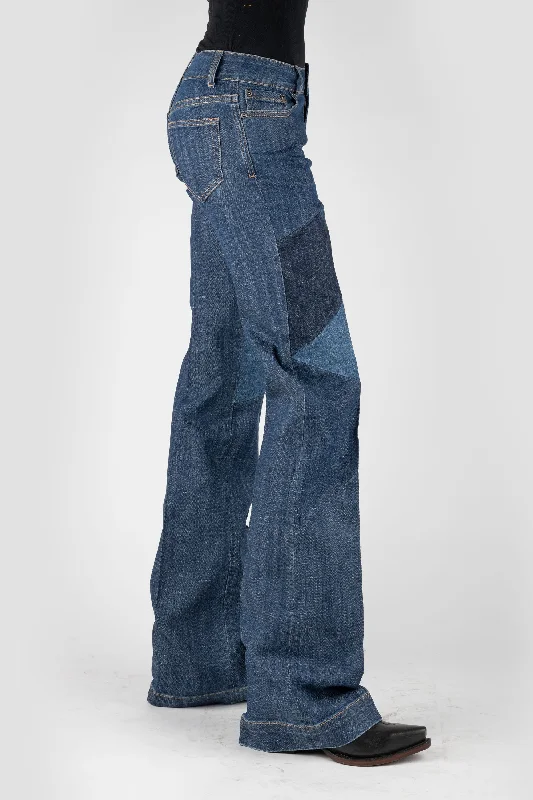 Women's Stetson Low Rise Moderate Fit Western Trouser Jeans w/ Patch Leg Trousers Travel Practical