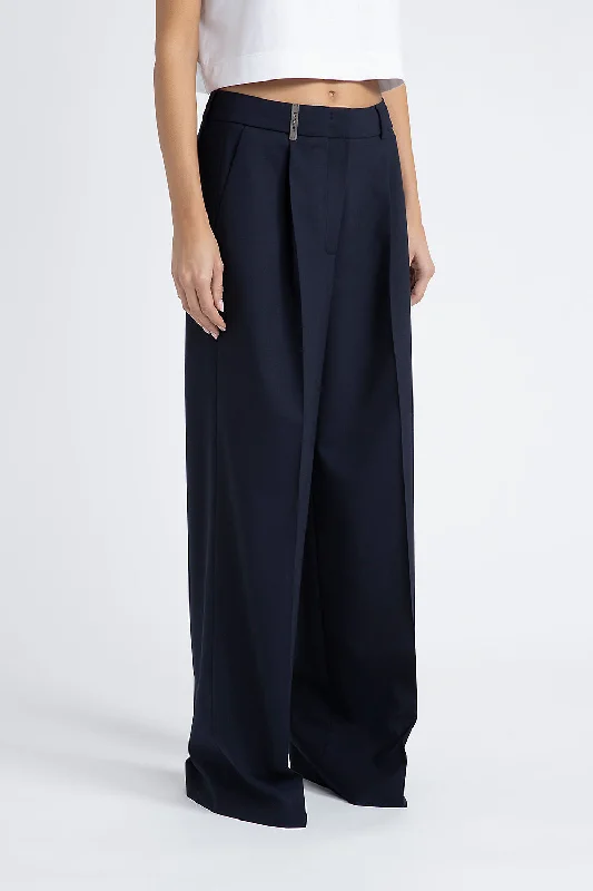 Technical wool palazzo trousers Trousers Satin Smooth