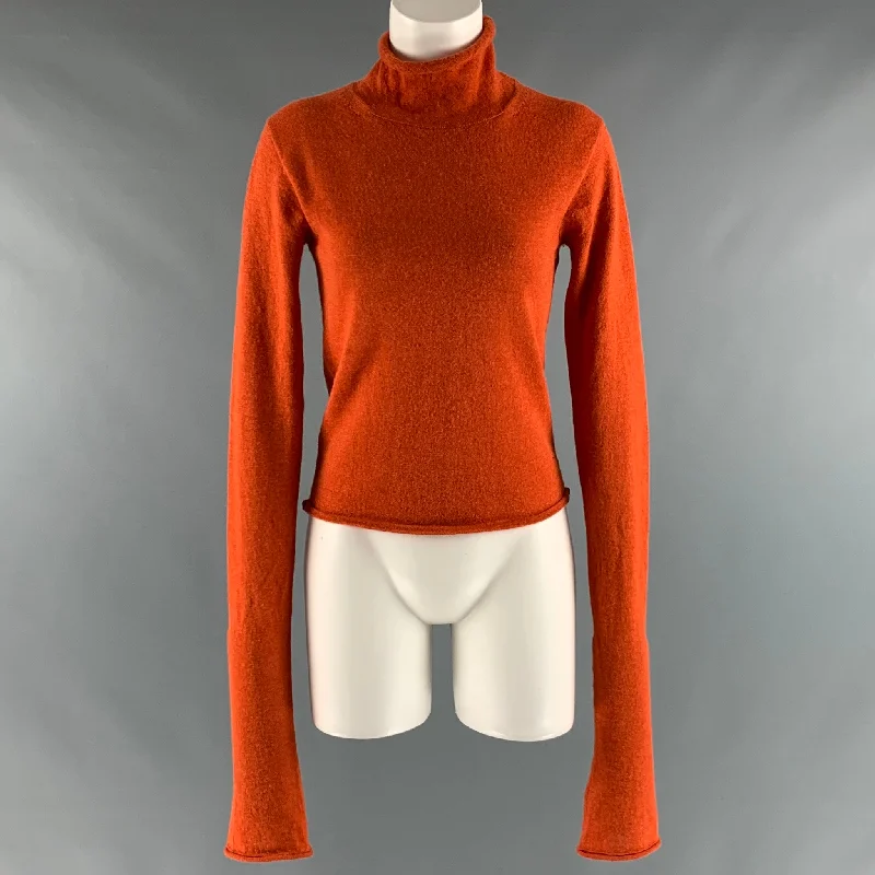 ACNE STUDIOS Size S Orange Alpaca  Wool Turtleneck Pullover Turtleneck Warm Pullover