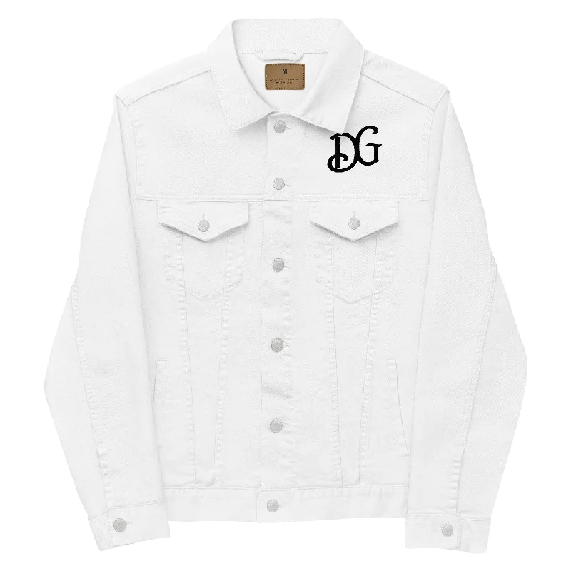 "DG" Womens Denim jacket Notch Collar Peter Pan Collar Cowl Neck