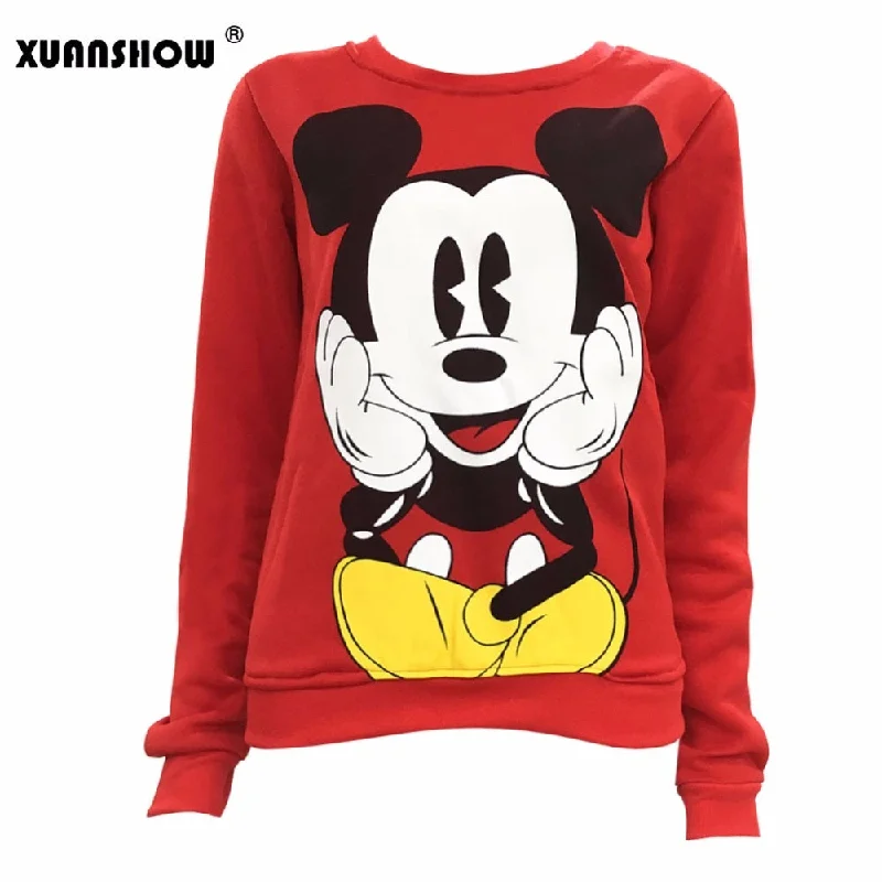 Hoodies Character Printed Casual Pullover Cute Jumpers Batwing Sleeve Top