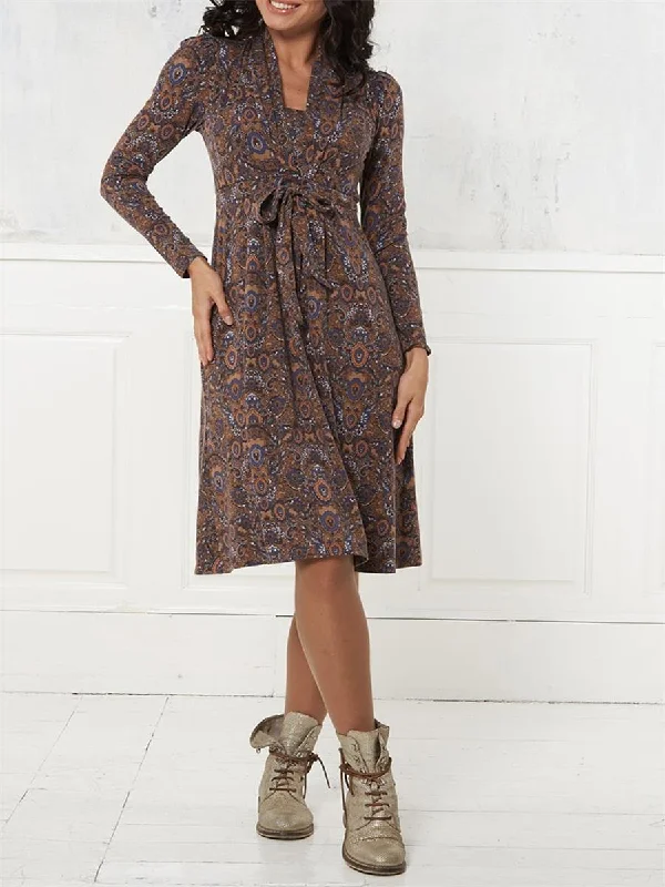 Retro Elegant Printed Casual Women'S Dress