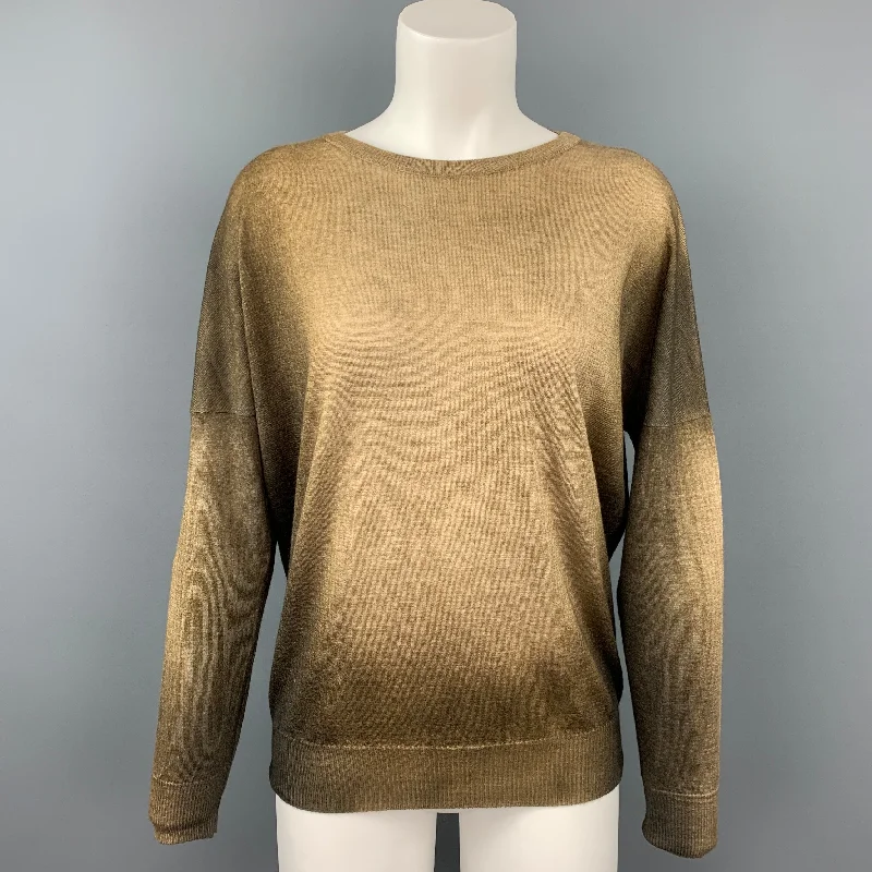 AVANT TOI Brown & Tan Ombre Cashmere / Silk Pullover Alpaca Blend Soft