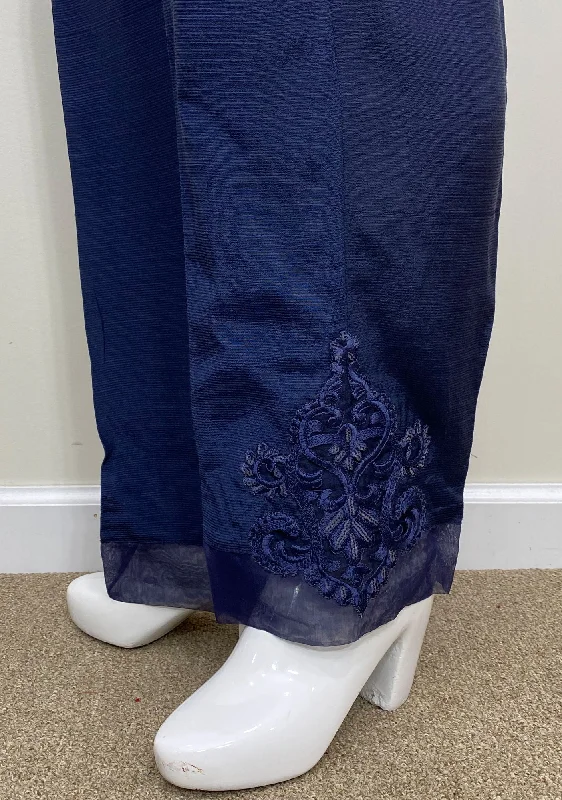 Bin Saeed Ready Made Women's Silk Trouser Trousers Leather Faux