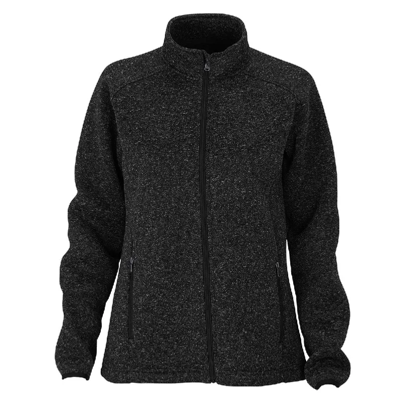 Vantage Women's Black Heather Summit Sweater-Fleece Jacket Chenille Blend Fleece Blend Nylon Blend Vantage Women's Black Heather Summit Sweater-Fleece Jacket Chenille Blend Fleece Blend Nylon Blend