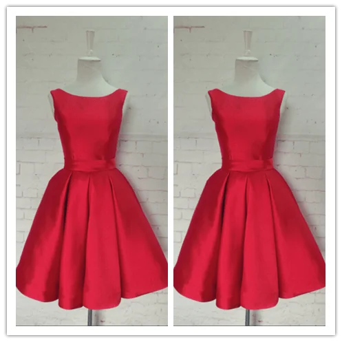 Sweet 16 Red Satin Party Homecoming Dress Prom Dress