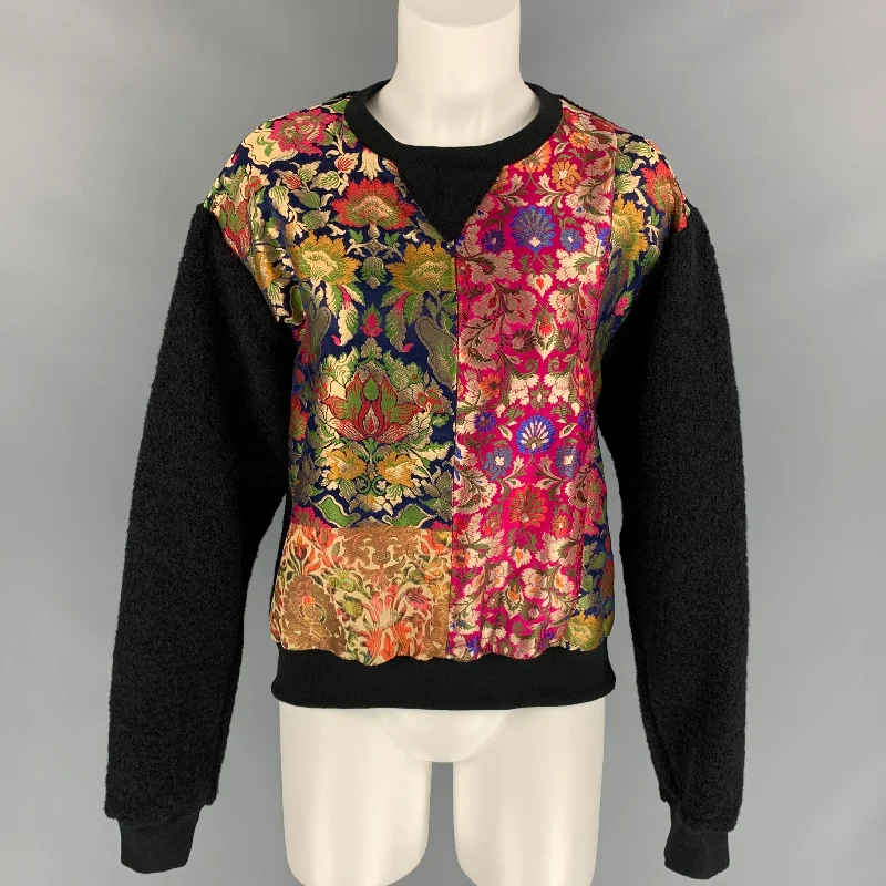 PRABAL GURUNG Size XS Multi-Color Patchwork Wool / Cotton Pullover Cashmere Luxurious Pullover