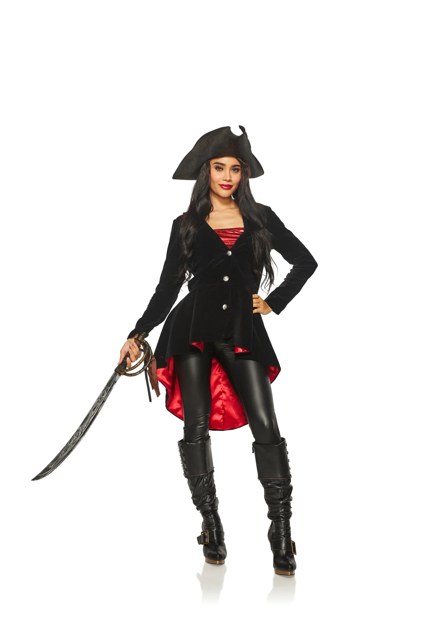 Pirate Captain High-Low Jacket (Adult) Mesh Jacket Canvas Jacket Denim Jacket