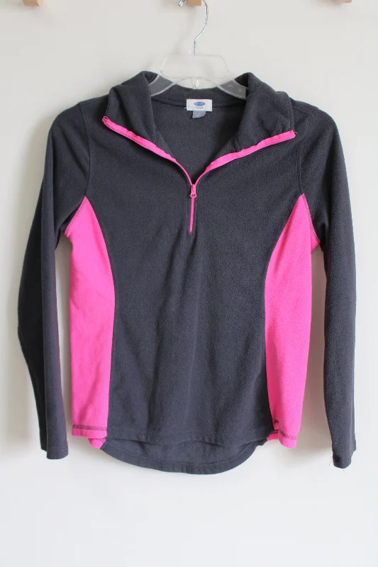 Old Navy Gray Pink Fleece Quarter Zip Pullover | M Shawl Collar Sweater