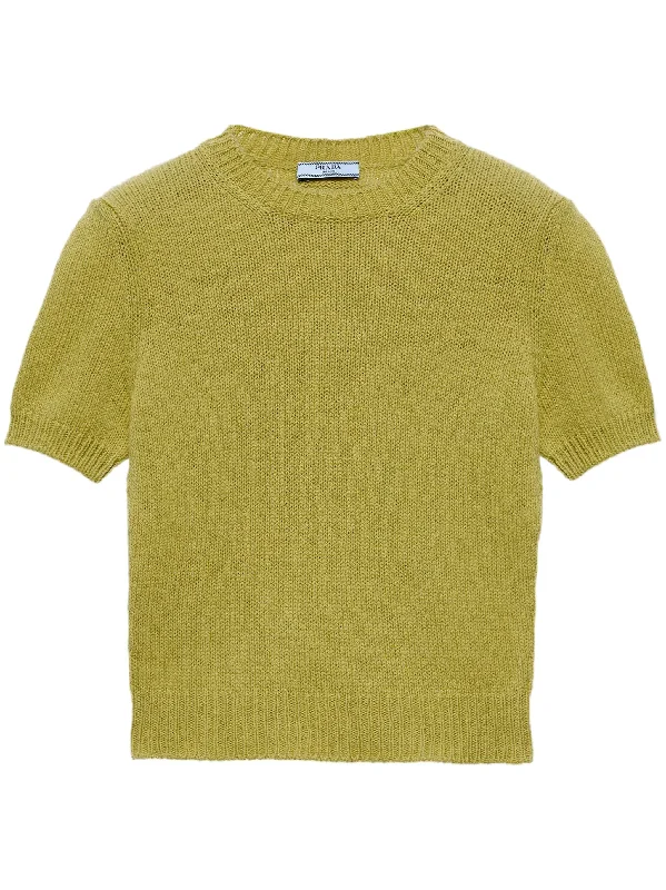 short-sleeve cashmere sweater Handmade Hand-knitted Hand-woven