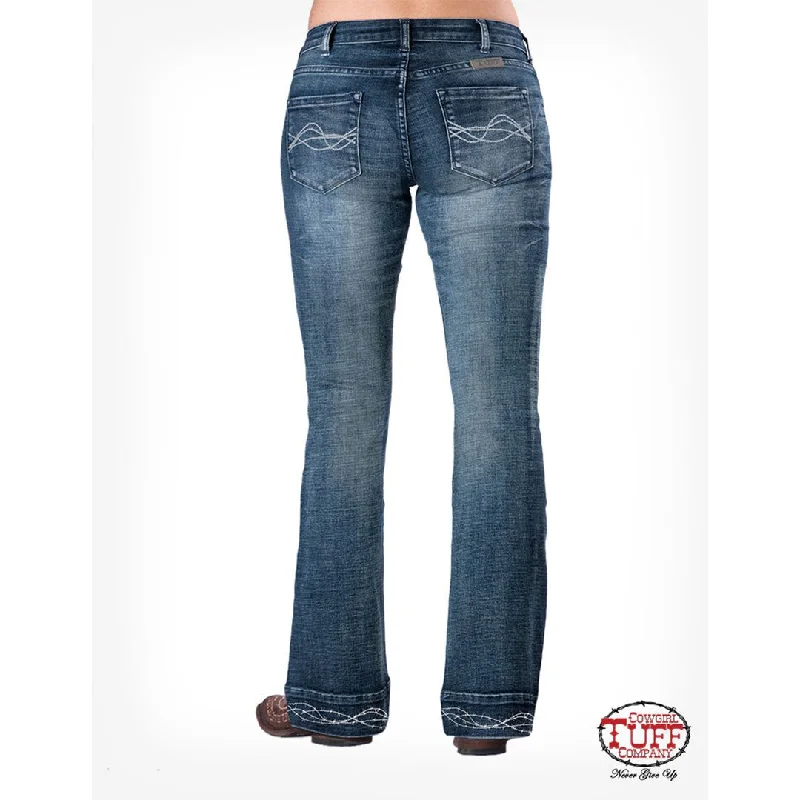 Cowgirl Tuff Hem Accent Trouser Jeans Trousers Summer Linen