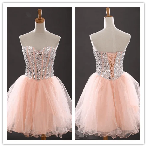 Tulle Blush Pink New Arrivals Homecoming Prom Dress