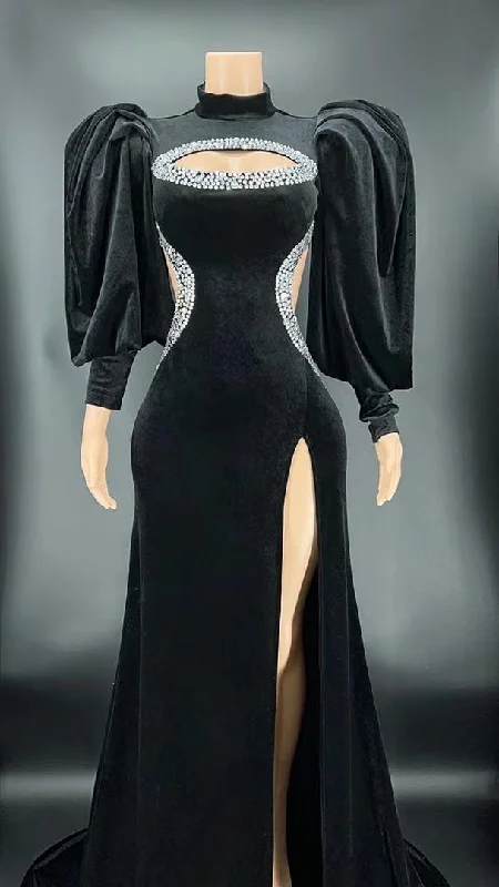 Birthday inspired Black velvet Dress