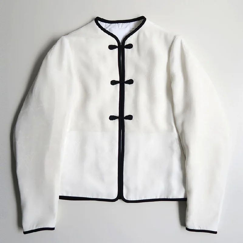 【Mame Kurogouchi/マメ】<br>Viscose Rayon Floral Jacquard Silk Filling Jacket <br>MM25SS-JK016 Faux Fur Jacket Real Fur Jacket Shearling Jacket 【Mame Kurogouchi/マメ】<br>Viscose Rayon Floral Jacquard Silk Filling Jacket <br>MM25SS-JK016 Faux Fur Jacket Real Fur Jacket Shearling Jacket
