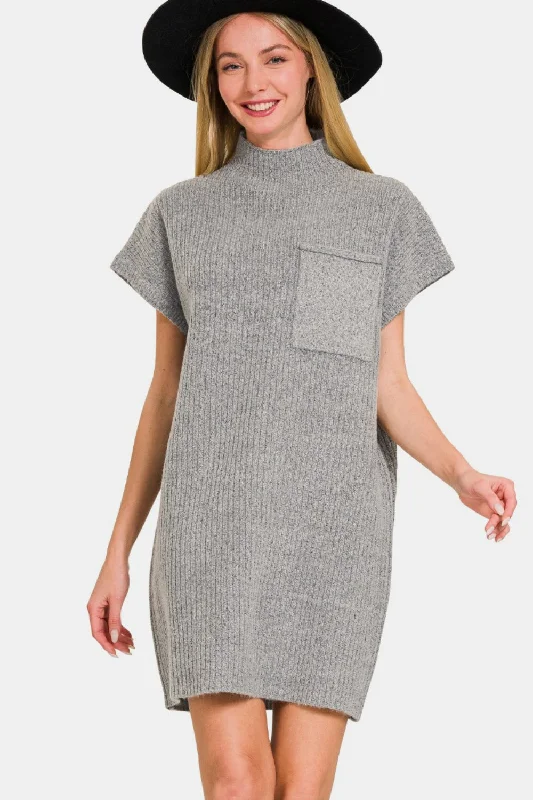 Blue Zone Planet | Zenana Short Sleeve Sweater Mini Dress Slim Fit Regular Fit Oversized Blue Zone Planet | Zenana Short Sleeve Sweater Mini Dress Slim Fit Regular Fit Oversized