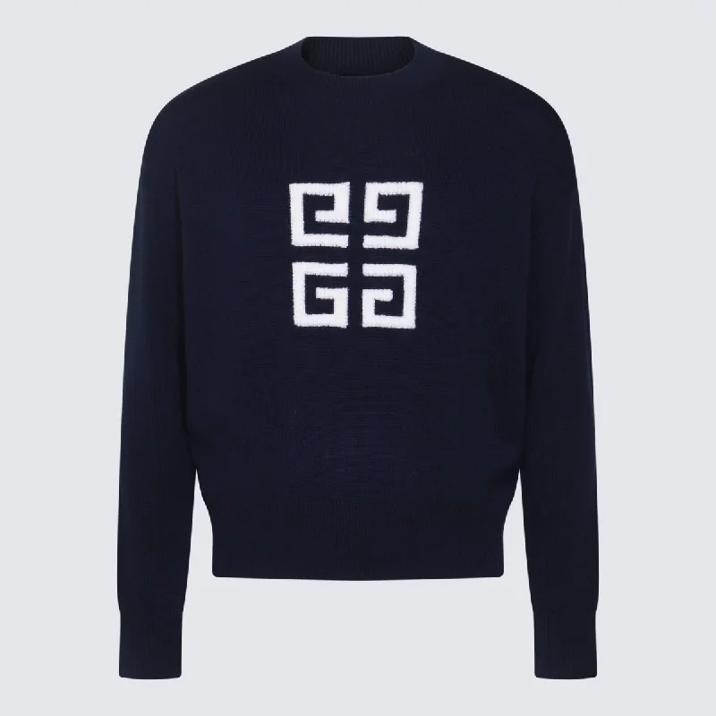 Givenchy Sweaters Blue Toggled Drawstring Belted