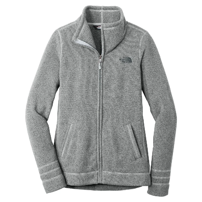 The North Face Women's Medium Grey Heather Sweater Fleece Jacket Elegant Classic Vintage The North Face Women's Medium Grey Heather Sweater Fleece Jacket Elegant Classic Vintage