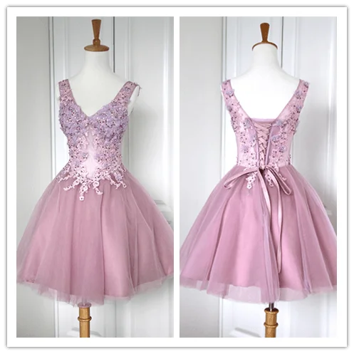 Sweet 16 Lace Blush Pink Prom Dresses