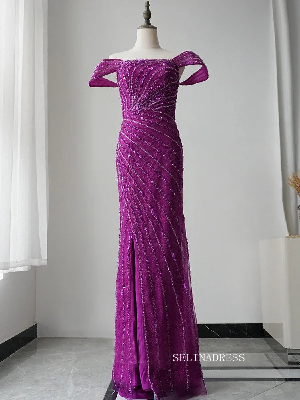 Elegant Sheath/Column Long Prom Dress Tulle Beaded Long Evening Dress Formal Gown FUE014 Elegant Sheath/Column Long Prom Dress Tulle Beaded Long Evening Dress Formal Gown FUE014