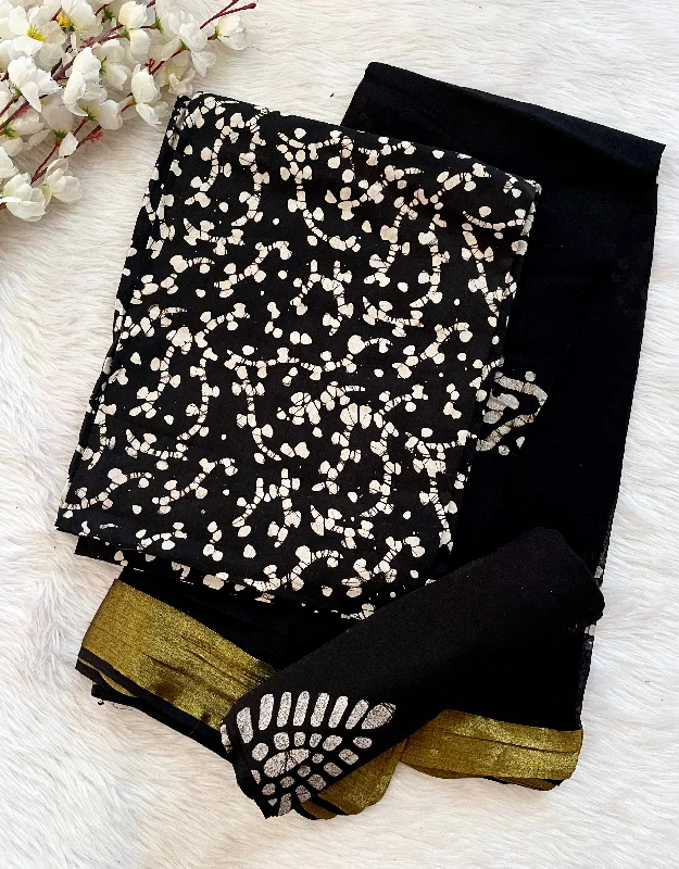 Cotton Hand Blocked Wax Batik Dress Material