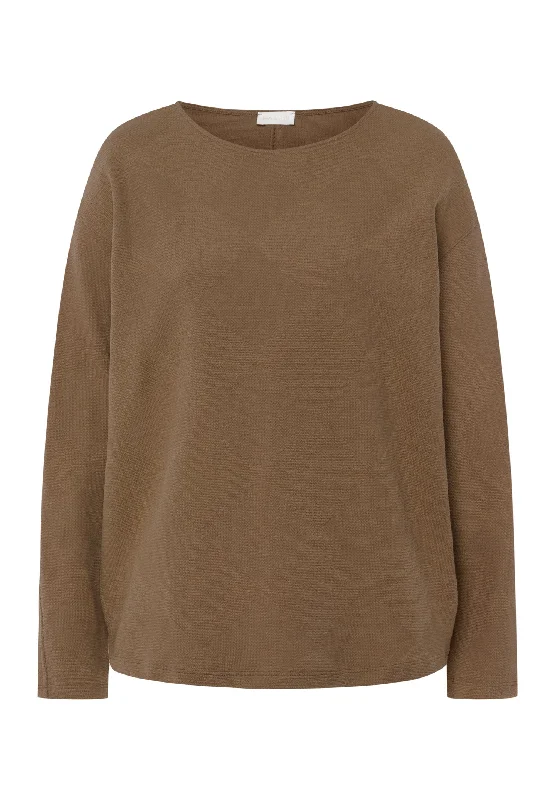 Pure Comfort Woven Cotton Pullover | Walnut 78678-2821 Bolero Style Sweater
