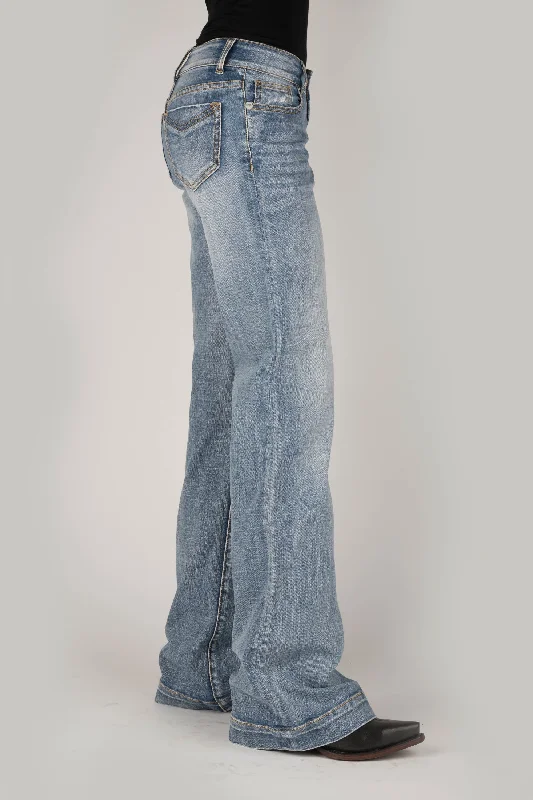 Women's Stetson Light Wash Low Rise Western Trouser Jeans Trousers Running Lightweight
