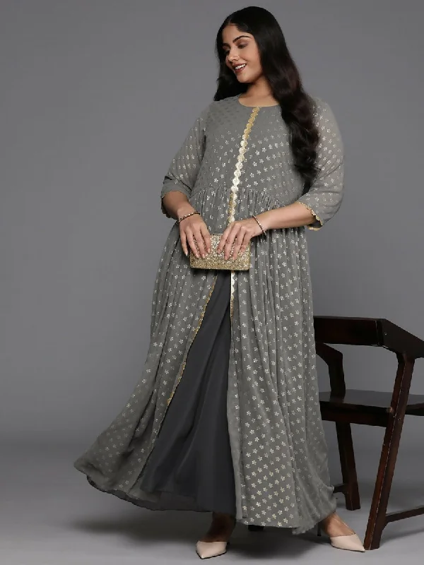 Ahalyaa Women's Traditional wear Ethnic Dress - Grey