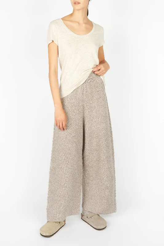 Irish - Kestrel Cropped Trousers - Eggshell Trousers Plaid Checkered