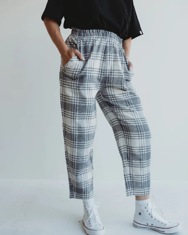 Kate Brushed Check Trousers Trousers Flared Retro