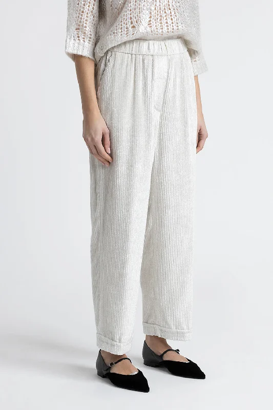 Corduroy cropped trousers Trousers Silk Elegant