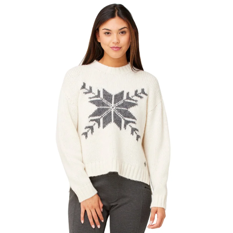 Krimson Klover Women's Snowflake Sweater Denim Fabric Leather Fabric Suede Fabric